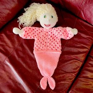 Crocheted mermaid doll